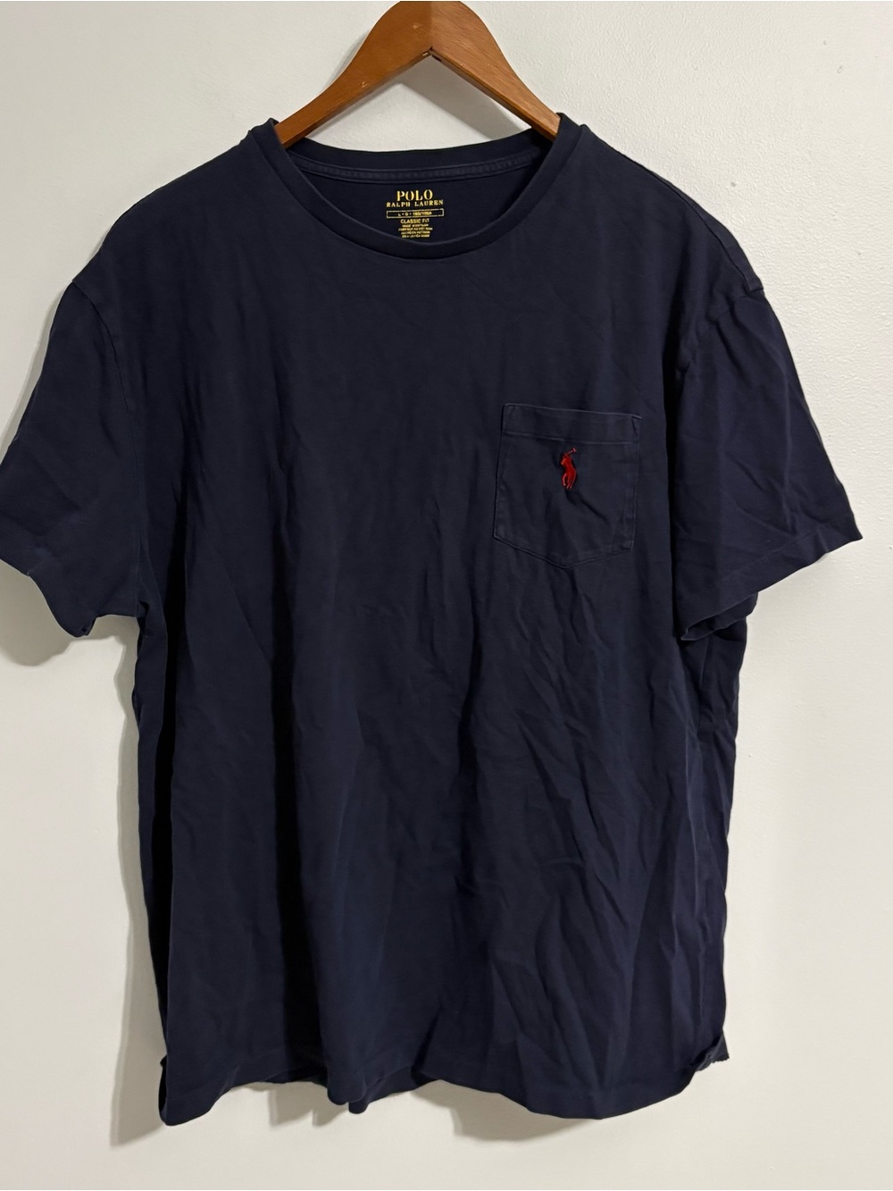 Polo by Ralph Lauren Navy Short Sleeve Pocket Tee with Red Pony